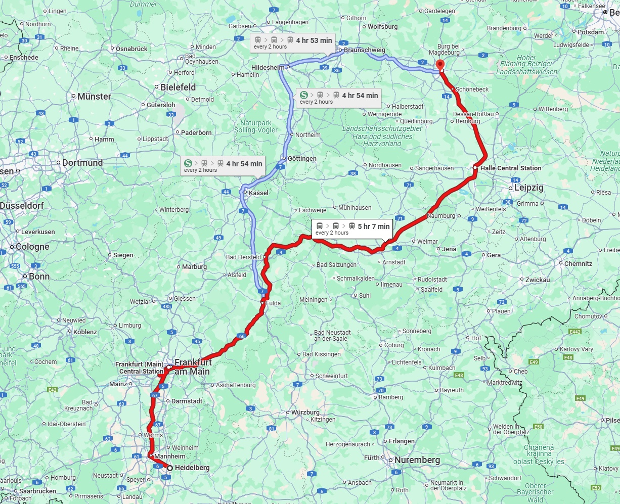 Anreise von Heidelberg Zu Magdeburg Über 