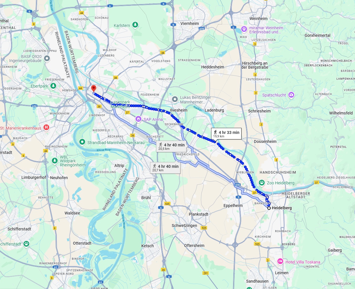 Anreise von Heidelberg Zu Mannheim Über 