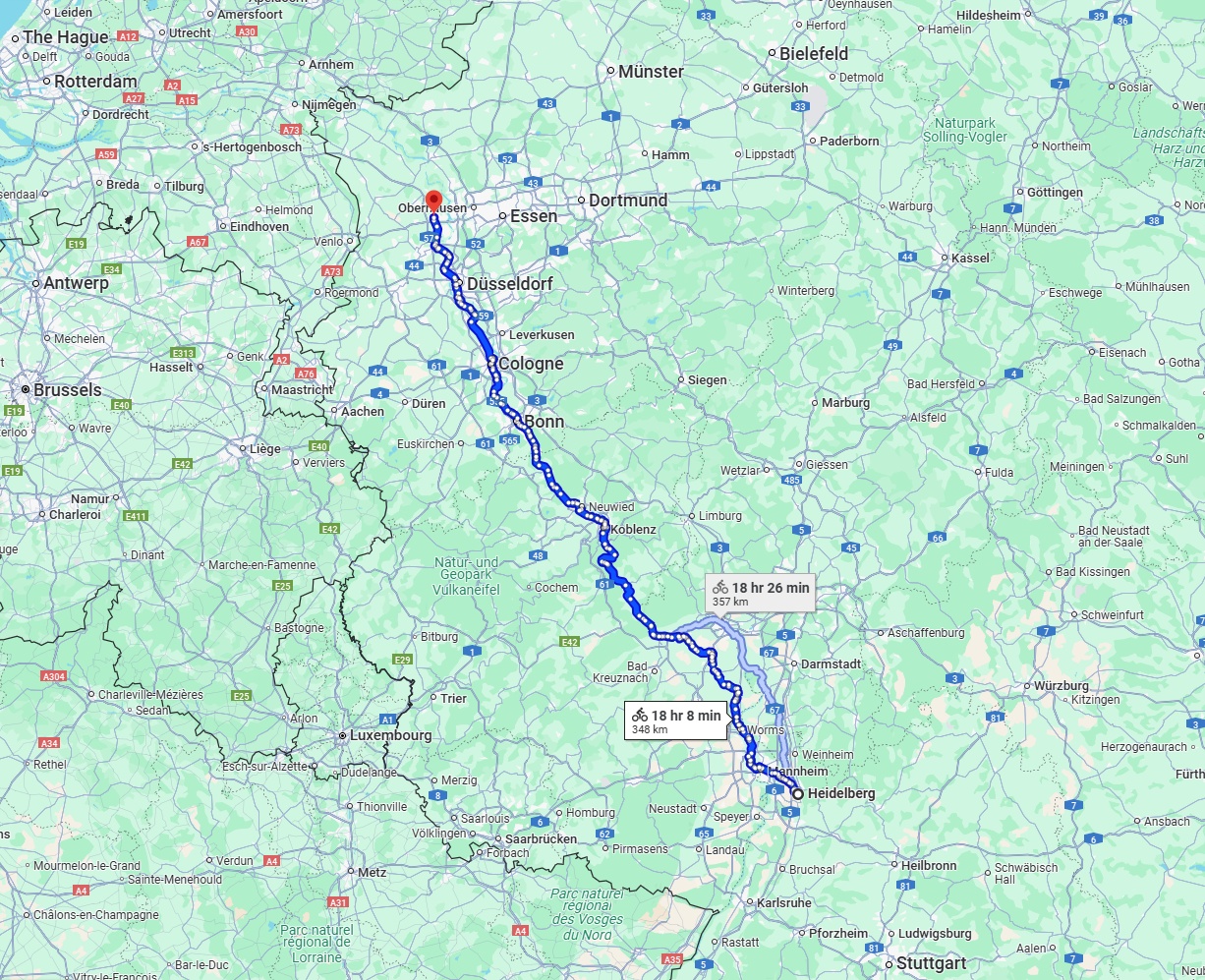 Anreise von Heidelberg Zu Moers Über 