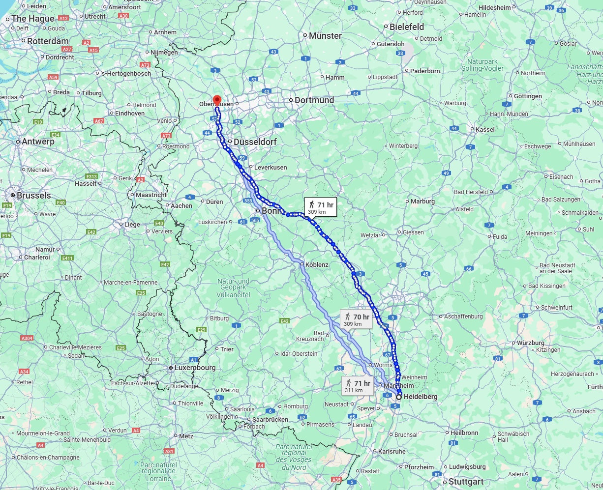 Anreise von Heidelberg Zu Moers Über 