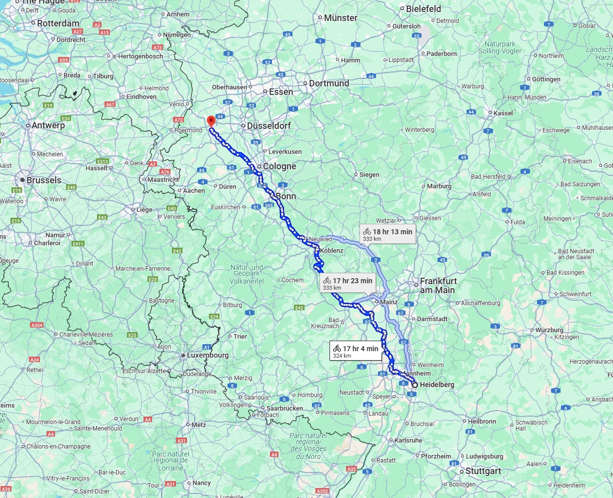 Anreise von Heidelberg Zu Mönchengladbach Über 