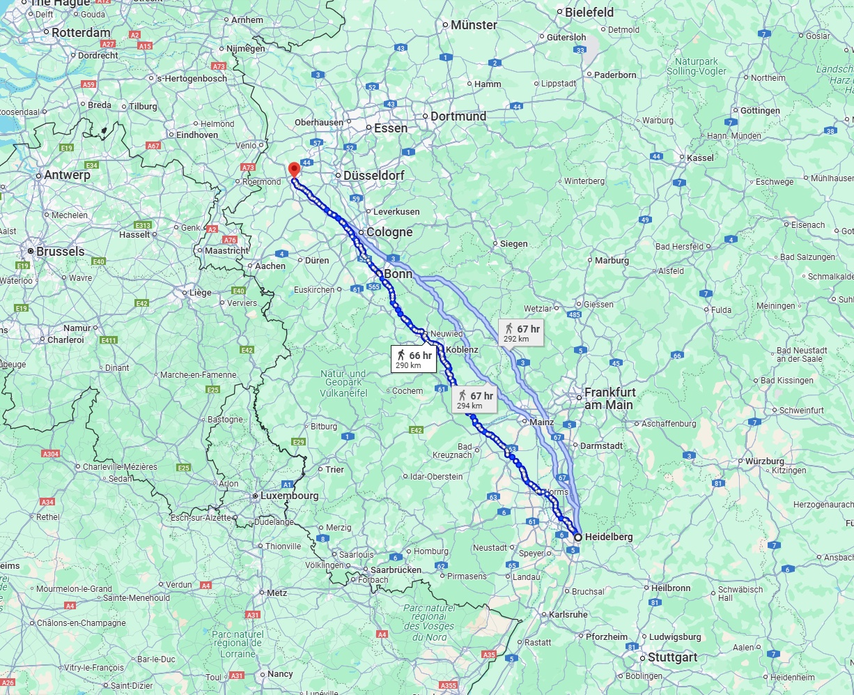 Anreise von Heidelberg Zu Mönchengladbach Über 
