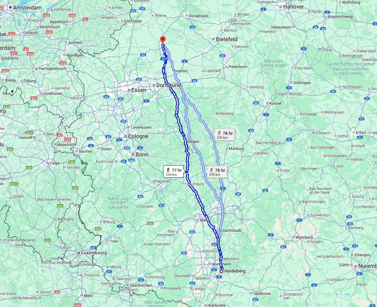 Anreise von Heidelberg Zu Münster Über 