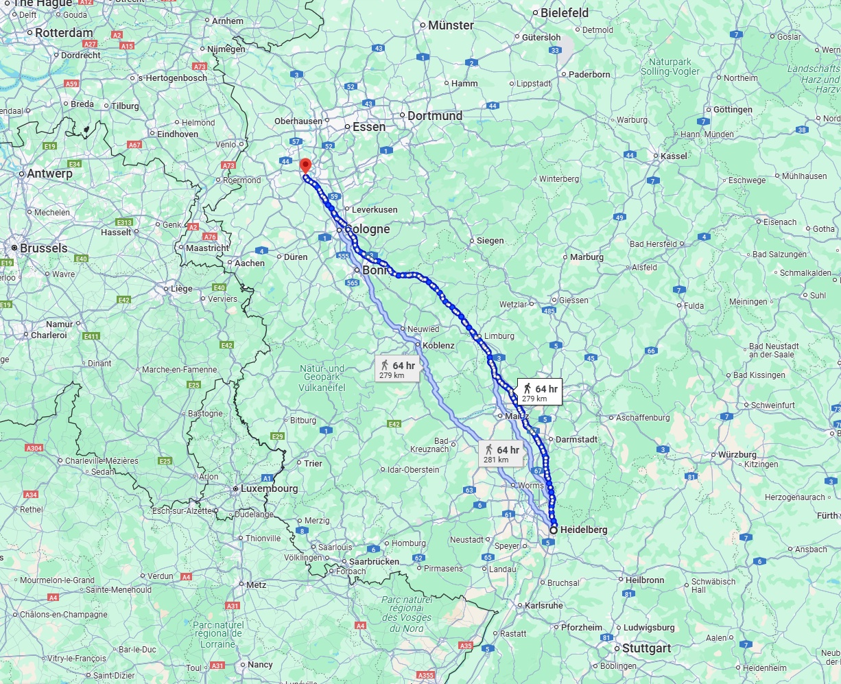 Anreise von Heidelberg Zu Neuss Über 