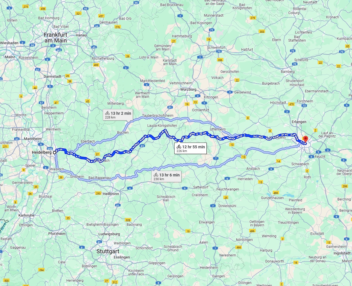 Anreise von Heidelberg Zu Nürnberg Über 