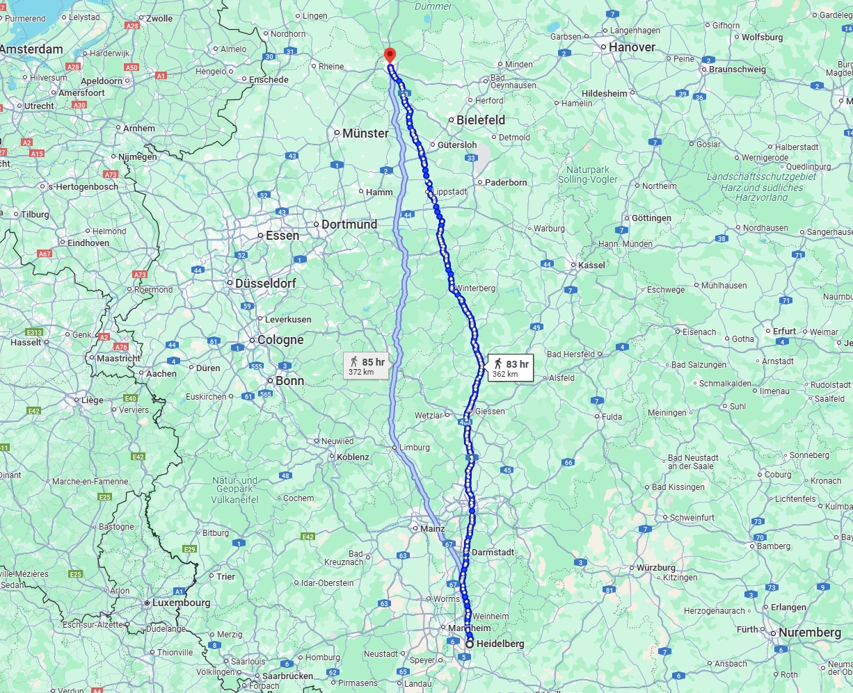 Anreise von Heidelberg Zu Osnabrück Über 