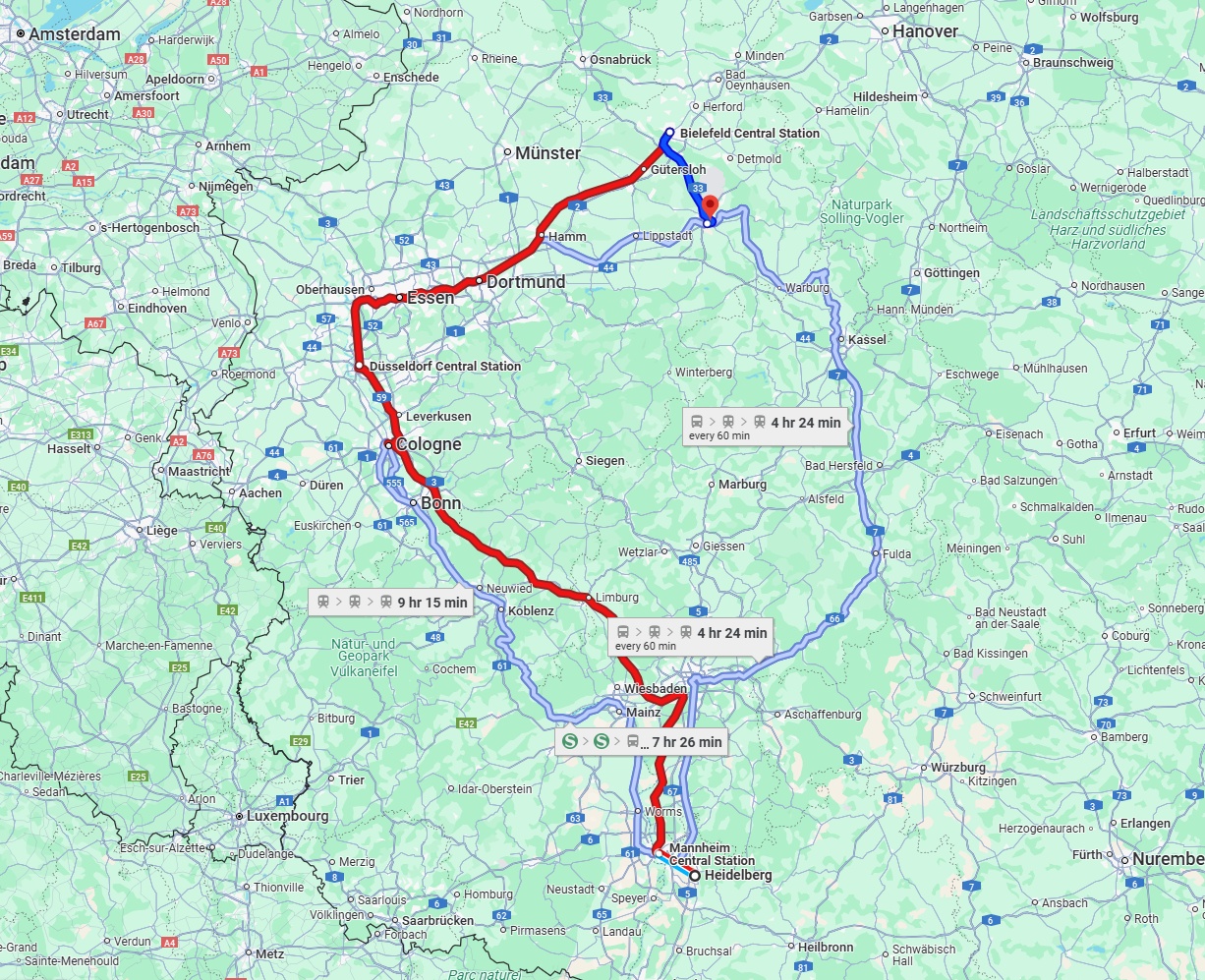Anreise von Heidelberg Zu Paderborn Über 