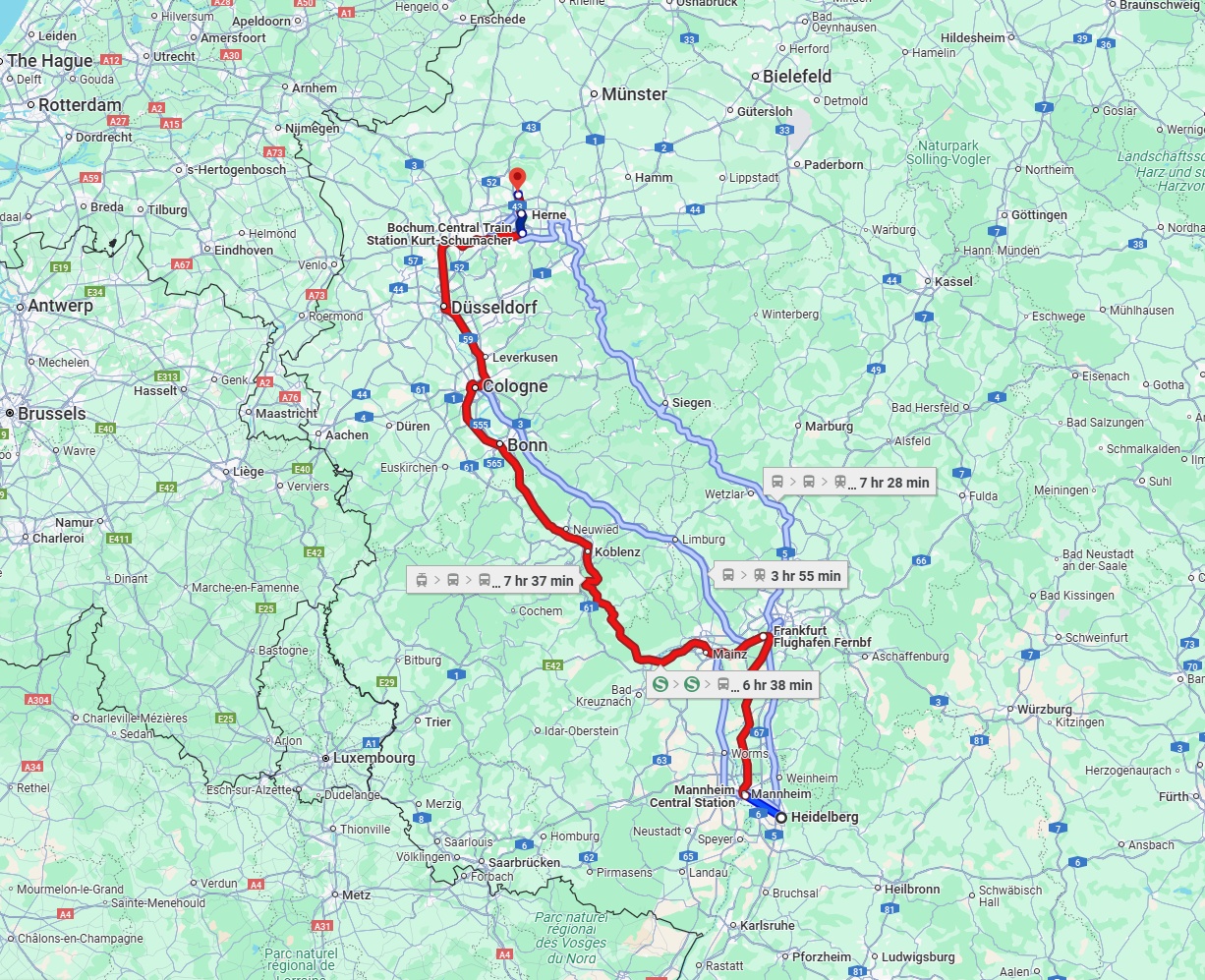 Anreise von Heidelberg Zu Recklinghausen Über 