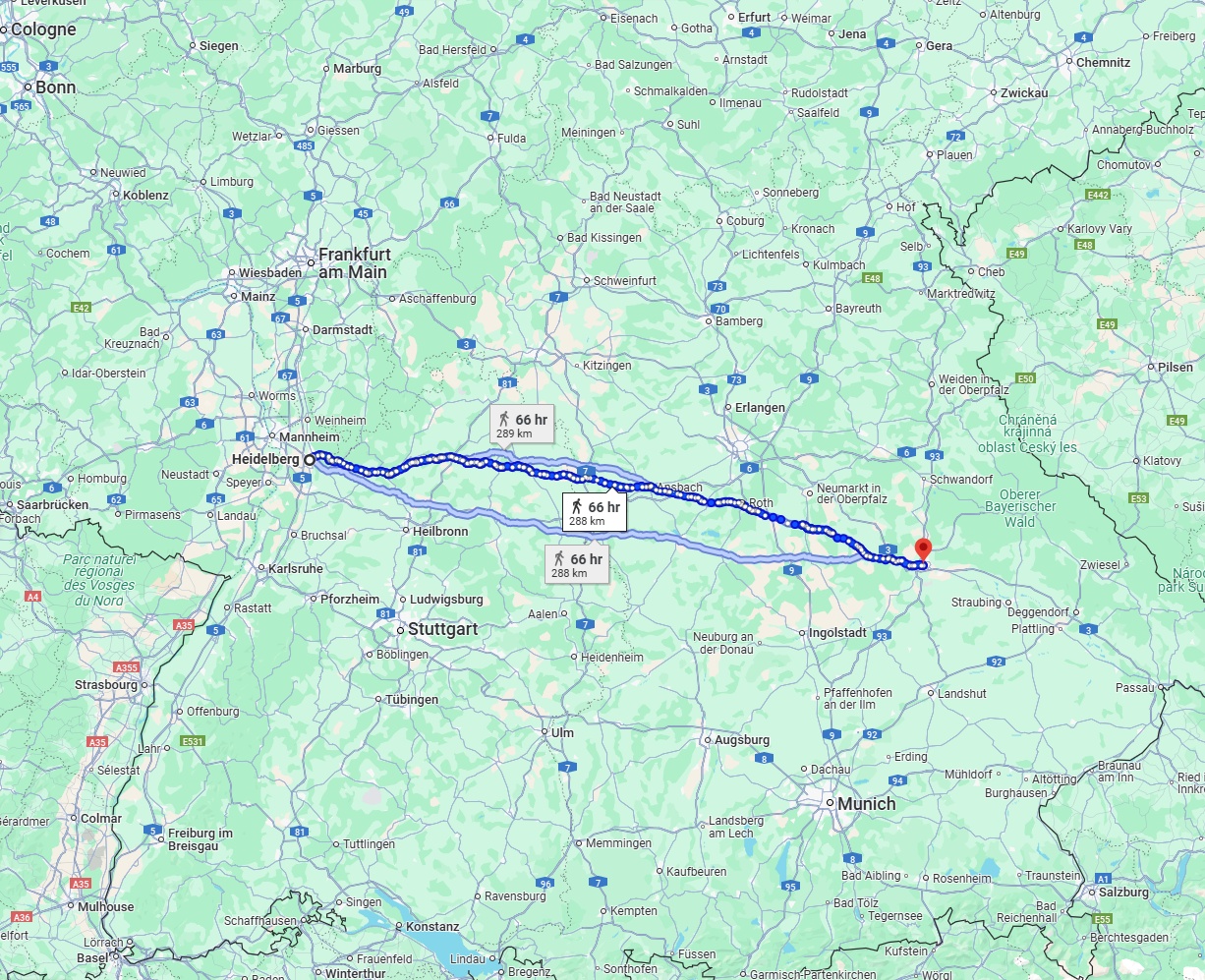 Anreise von Heidelberg Zu Regensburg Über 