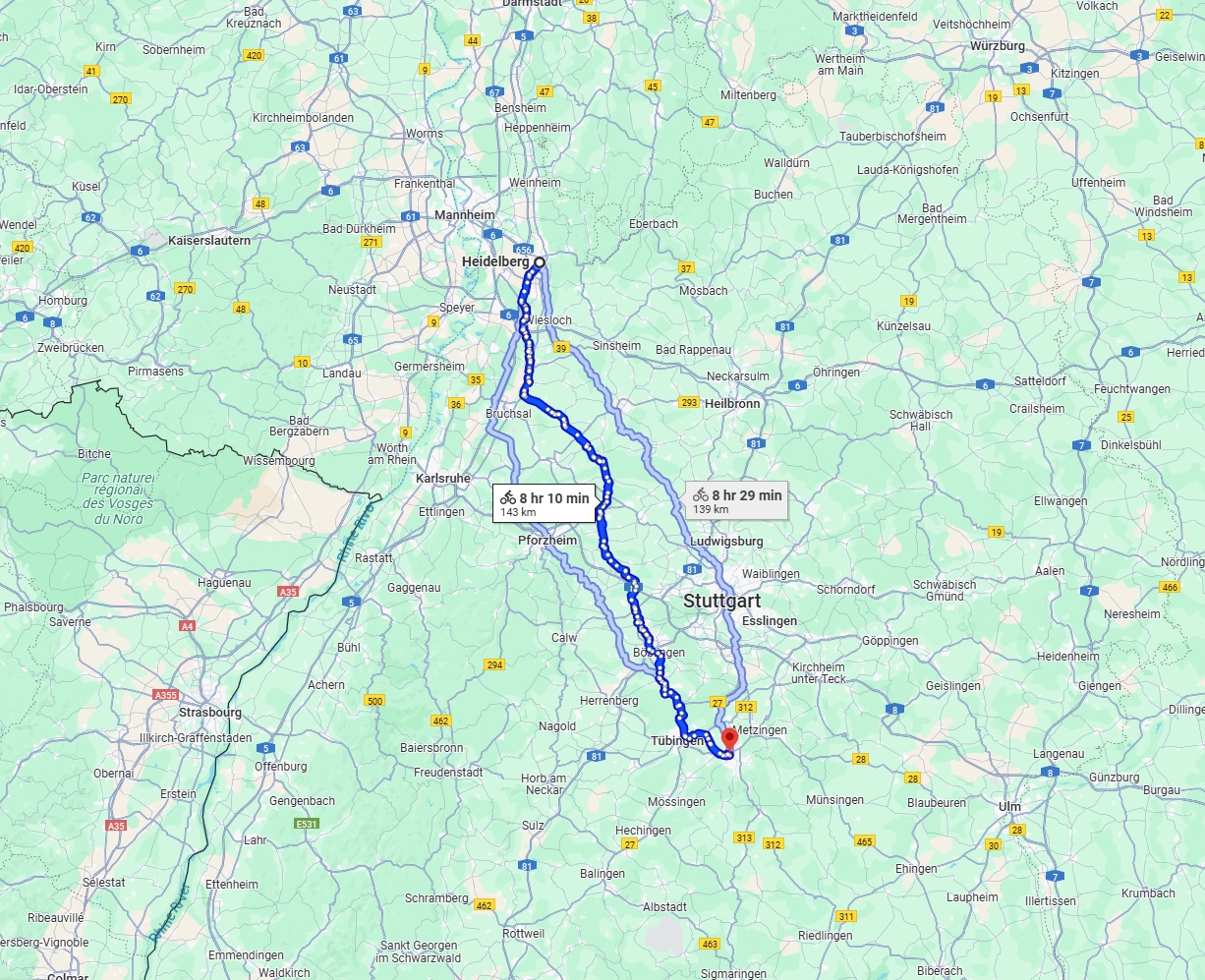 Anreise von Heidelberg Zu Reutlingen Über 