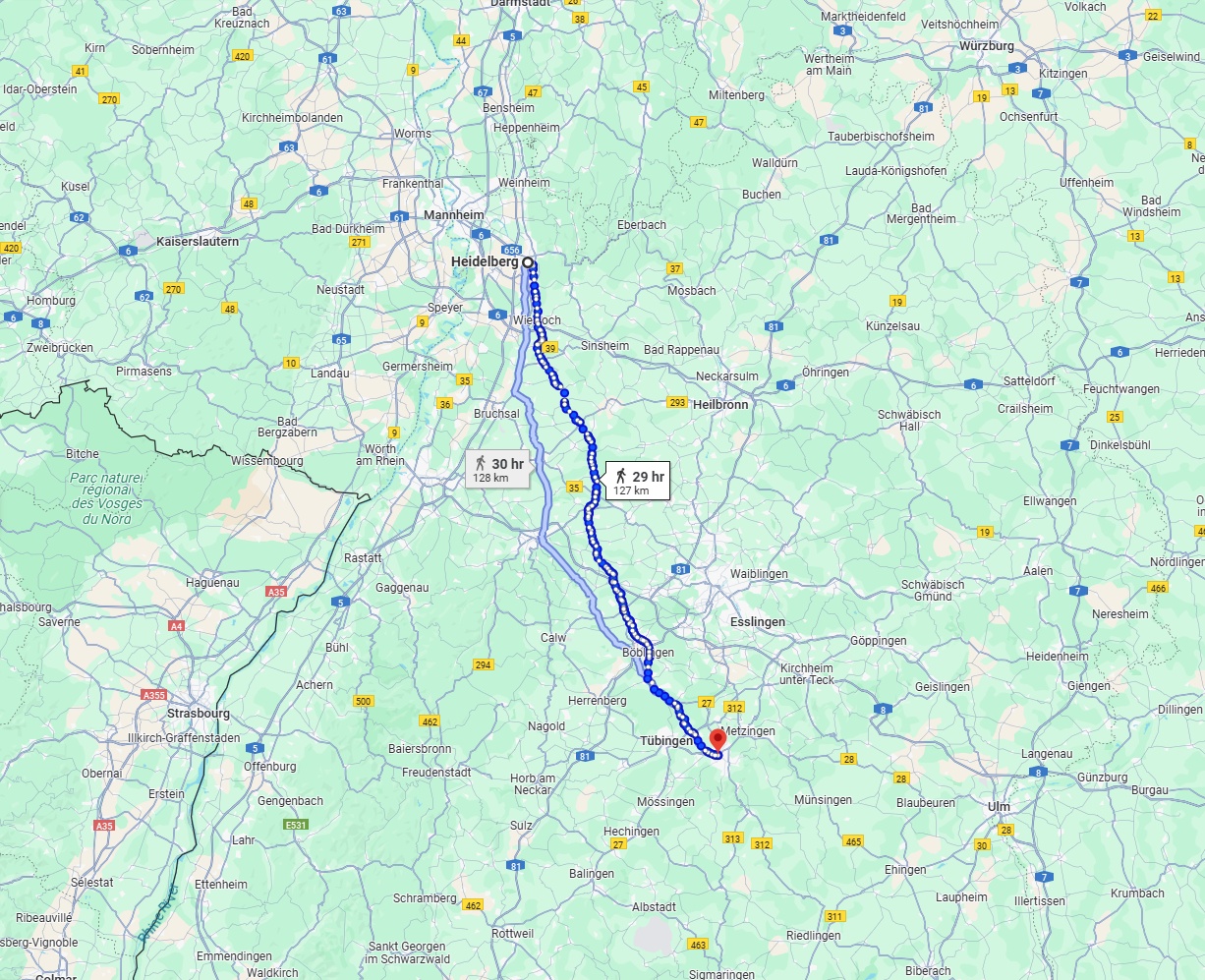 Anreise von Heidelberg Zu Reutlingen Über 