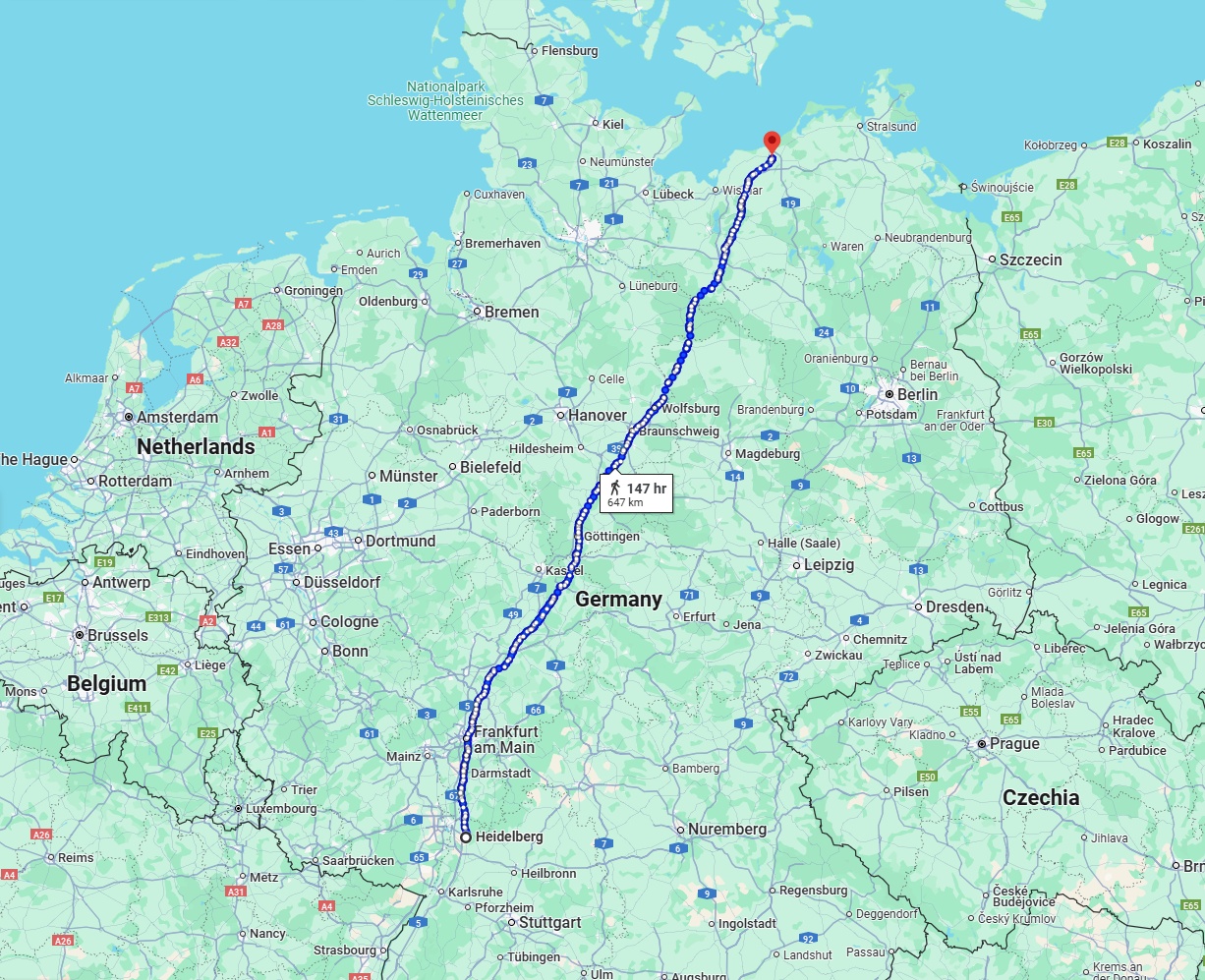 Anreise von Heidelberg Zu Rostock Über 