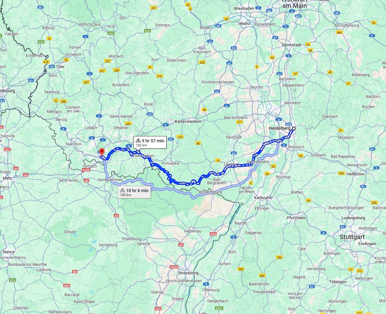 Anreise von Heidelberg Zu Saarbrücken Über 