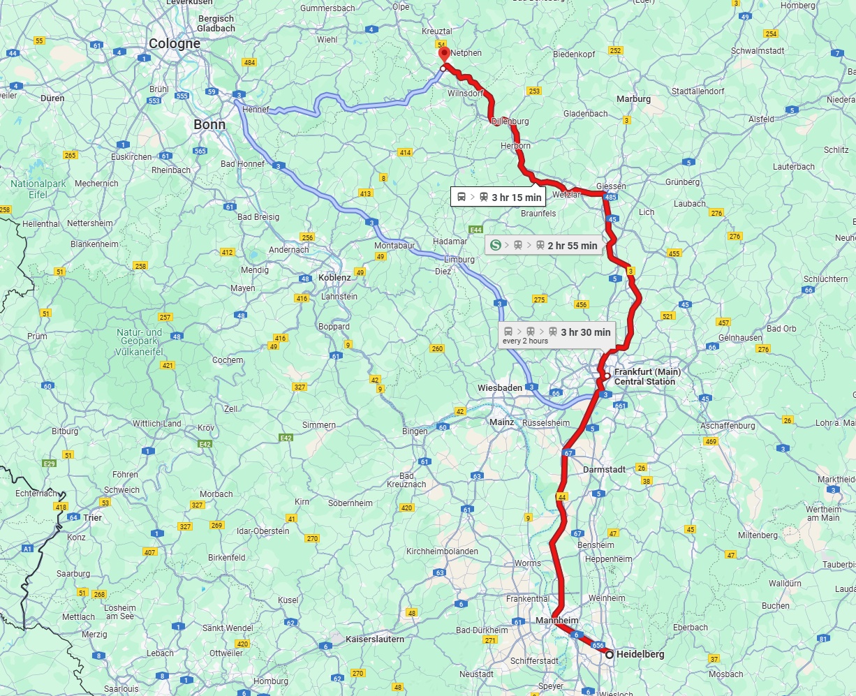 Anreise von Heidelberg Zu Siegen Über 