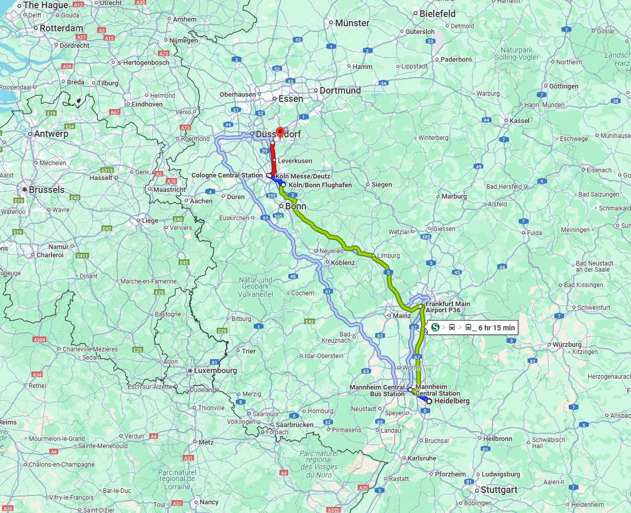 Anreise von Heidelberg Zu Solingen Über 