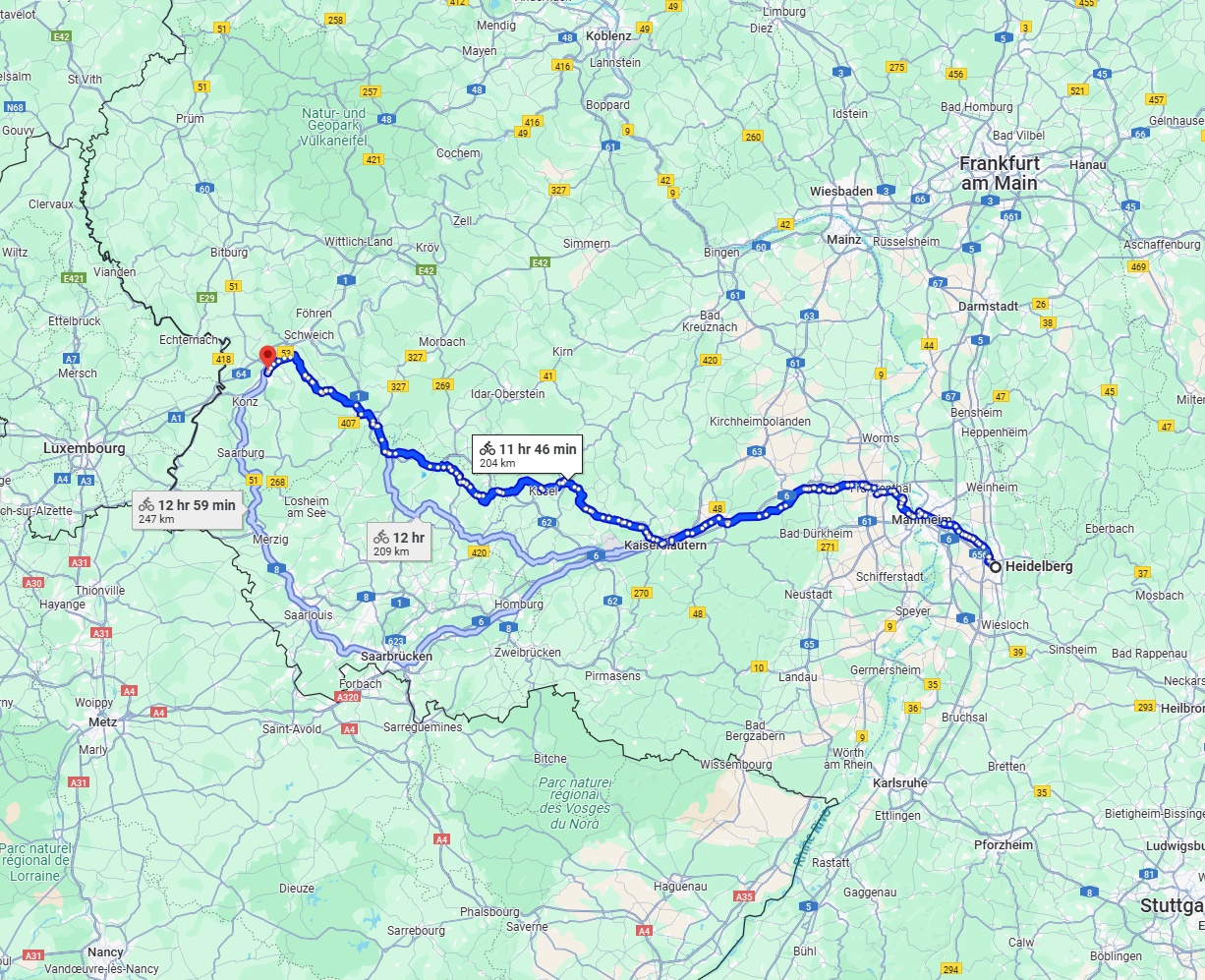 Anreise von Heidelberg Zu Trier Über 
