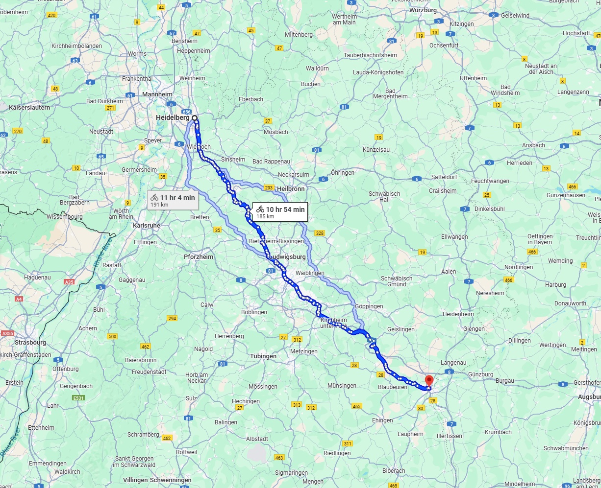 Anreise von Heidelberg Zu Ulm Über 