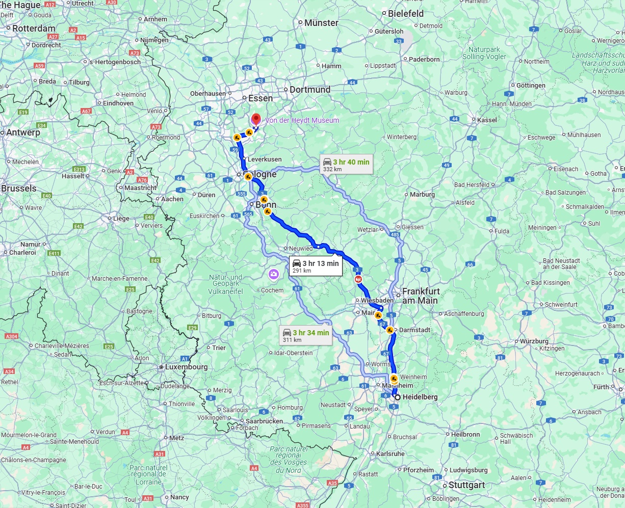 Anreise von Heidelberg Zu Wuppertal Über via A3