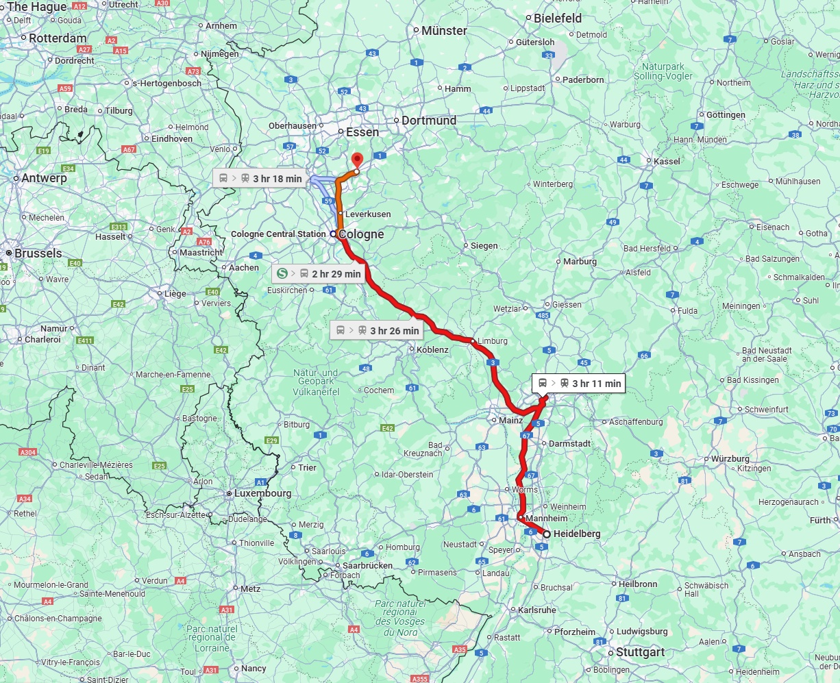 Anreise von Heidelberg Zu Wuppertal Über 