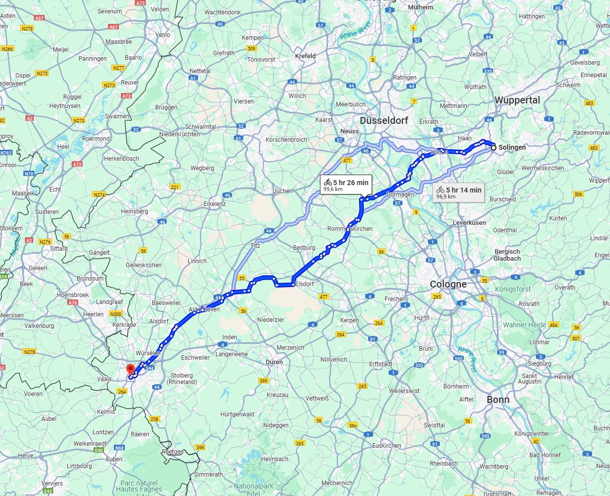 Anreise von Solingen Zu Aachen Über 