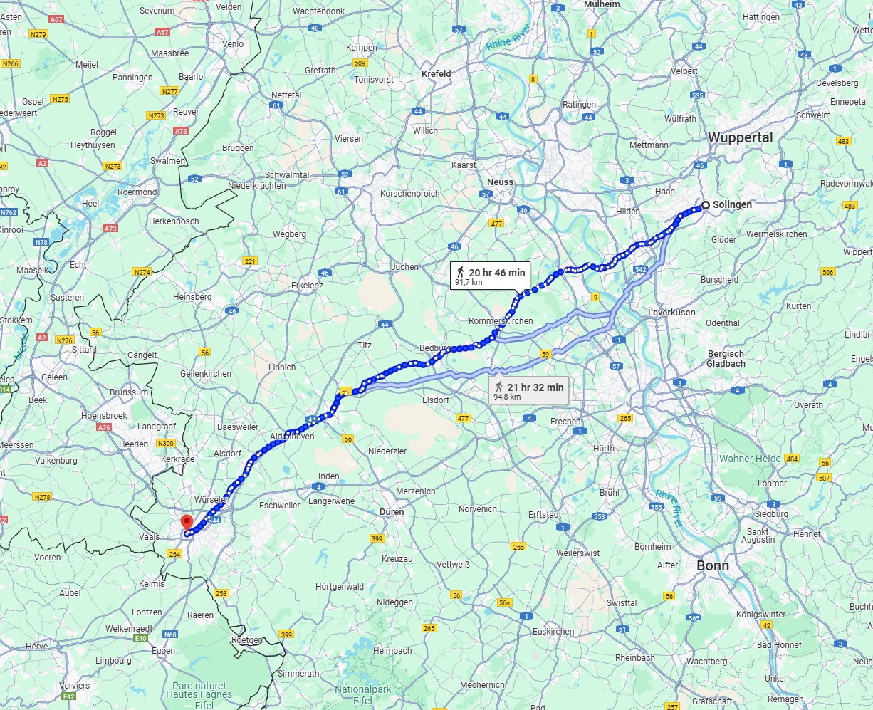 Anreise von Solingen Zu Aachen Über 