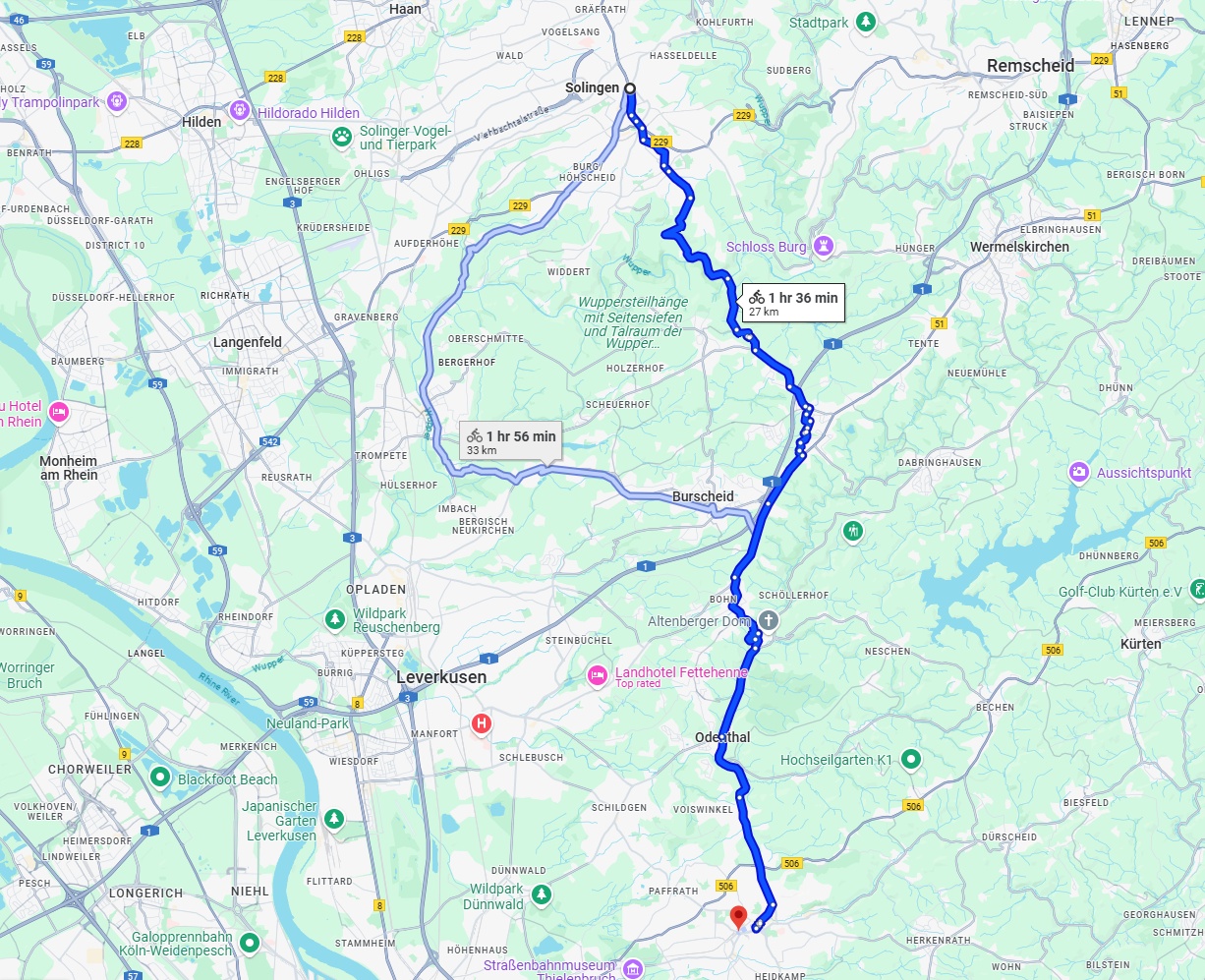 Anreise von Solingen Zu Bergisch Gladbach Über 