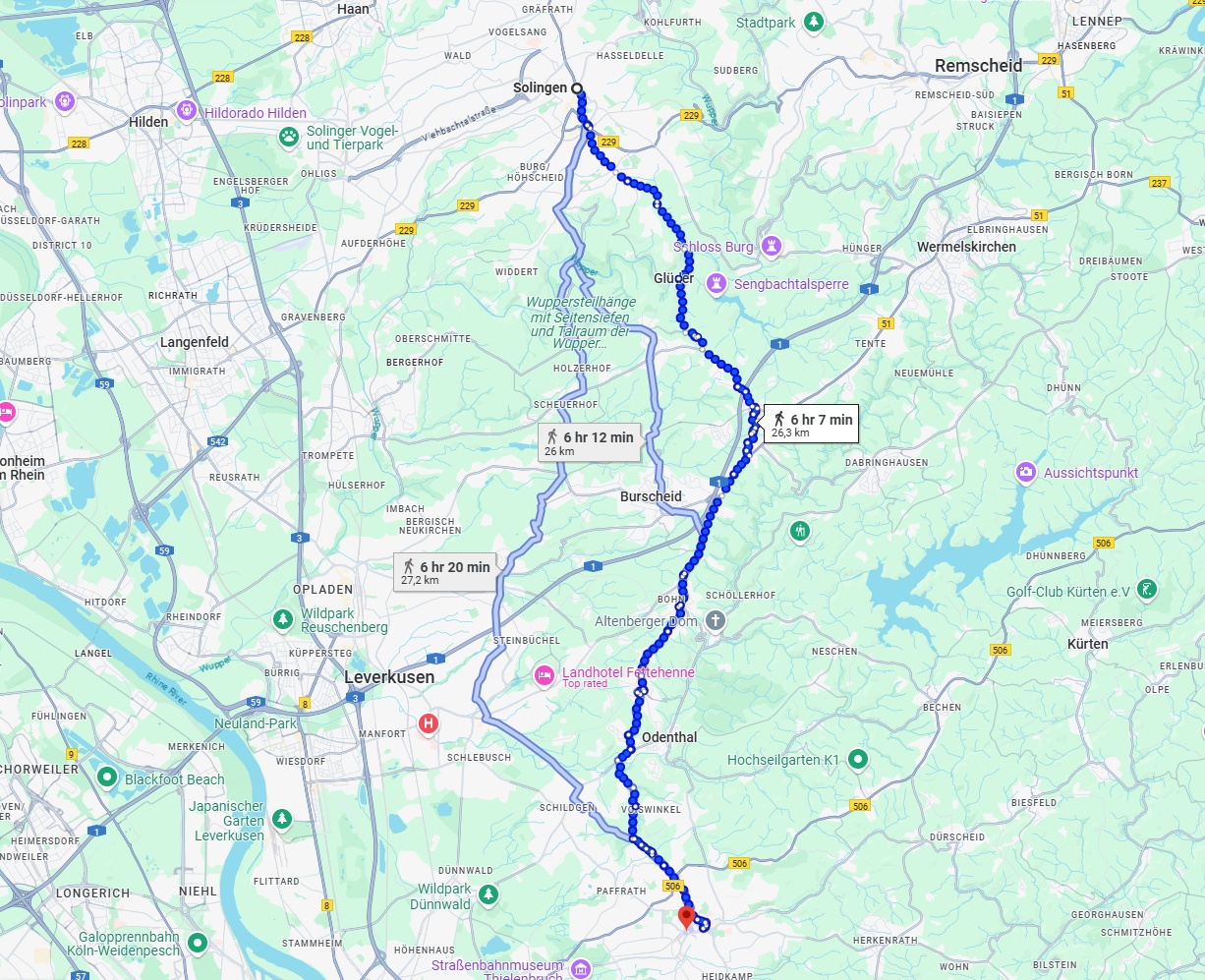 Anreise von Solingen Zu Bergisch Gladbach Über 