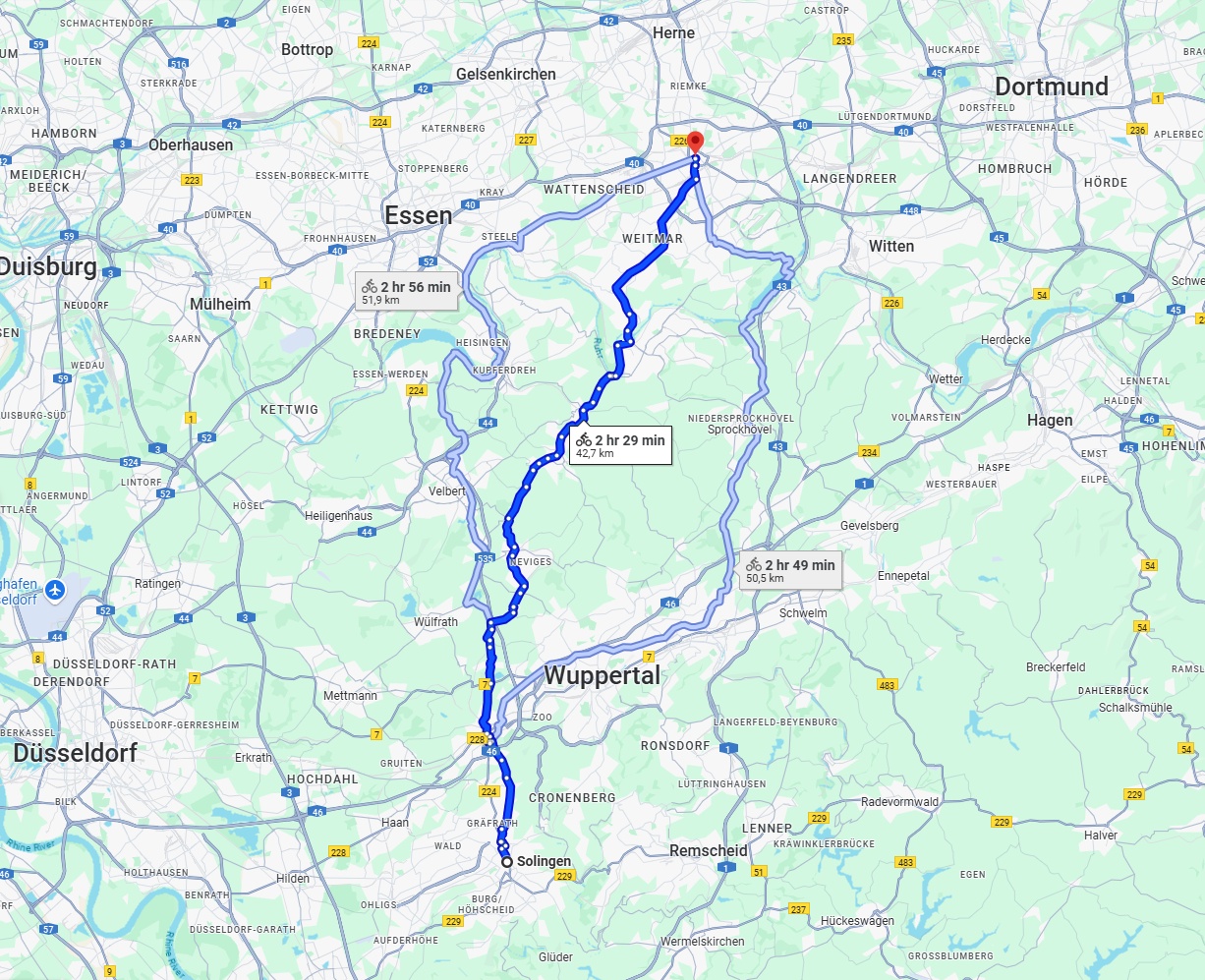 Anreise von Solingen Zu Bochum Über 