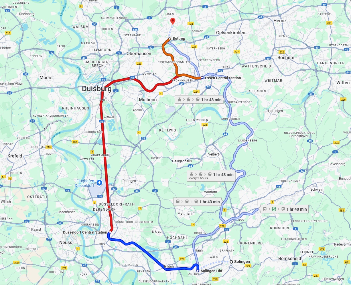 Anreise von Solingen Zu Bottrop Über 