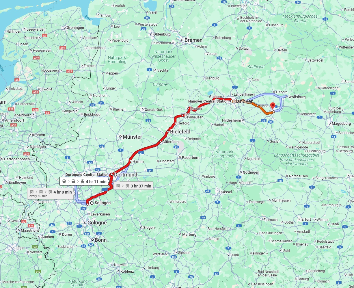 Anreise von Solingen Zu Braunschweig Über 