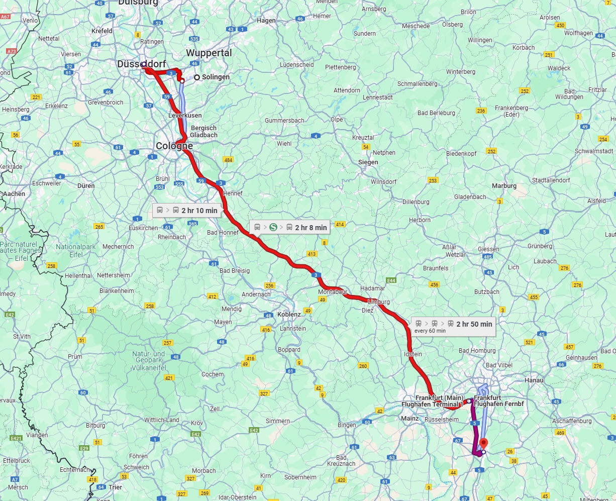 Anreise von Solingen Zu Darmstadt Über 