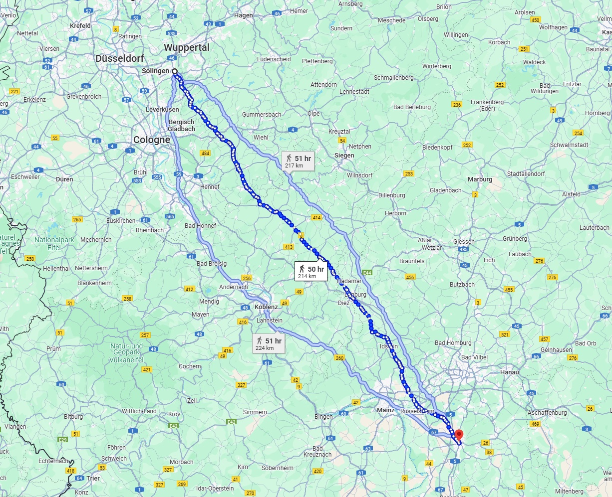 Anreise von Solingen Zu Darmstadt Über 