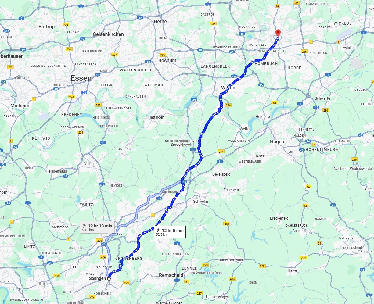 Anreise von Solingen Zu Dortmund Über 