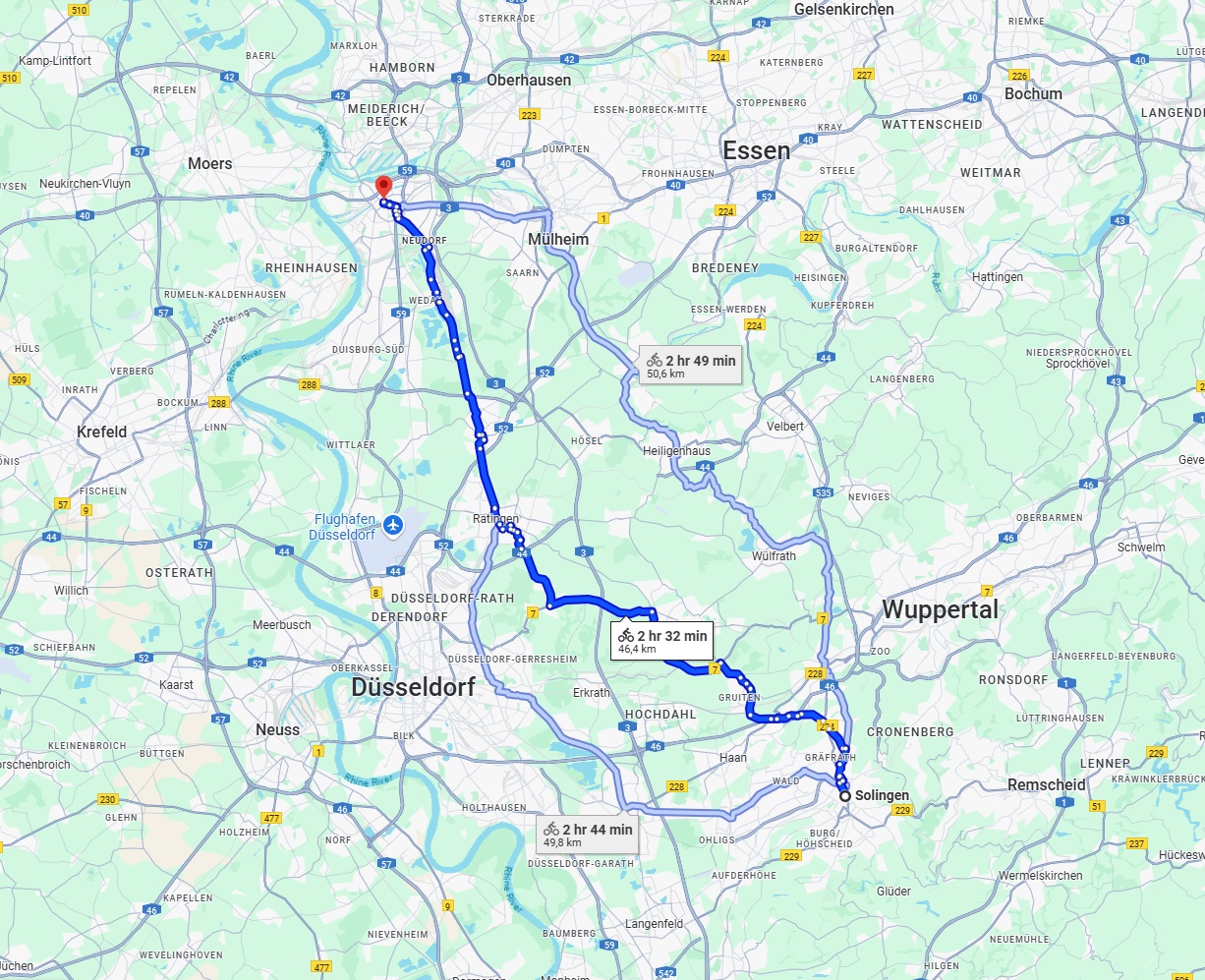 Anreise von Solingen Zu Duisburg Über 