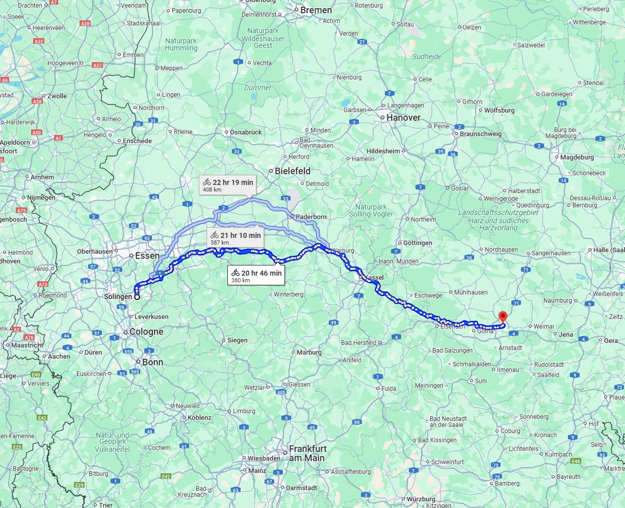 Anreise von Solingen Zu Erfurt Über 