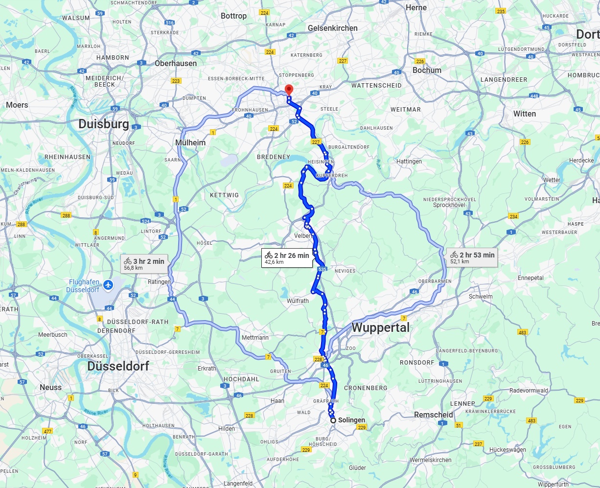 Anreise von Solingen Zu Essen Über 
