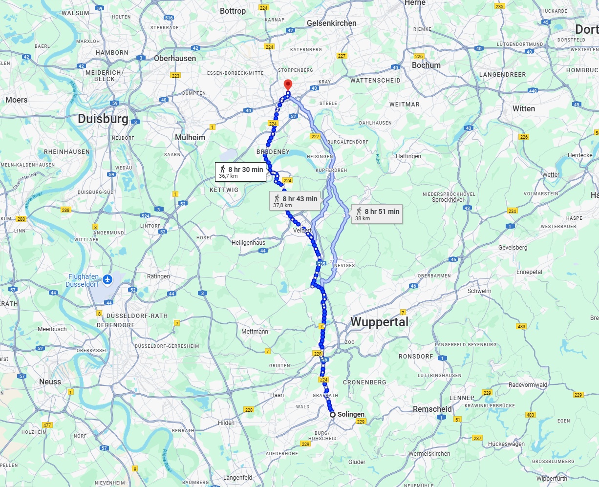 Anreise von Solingen Zu Essen Über 