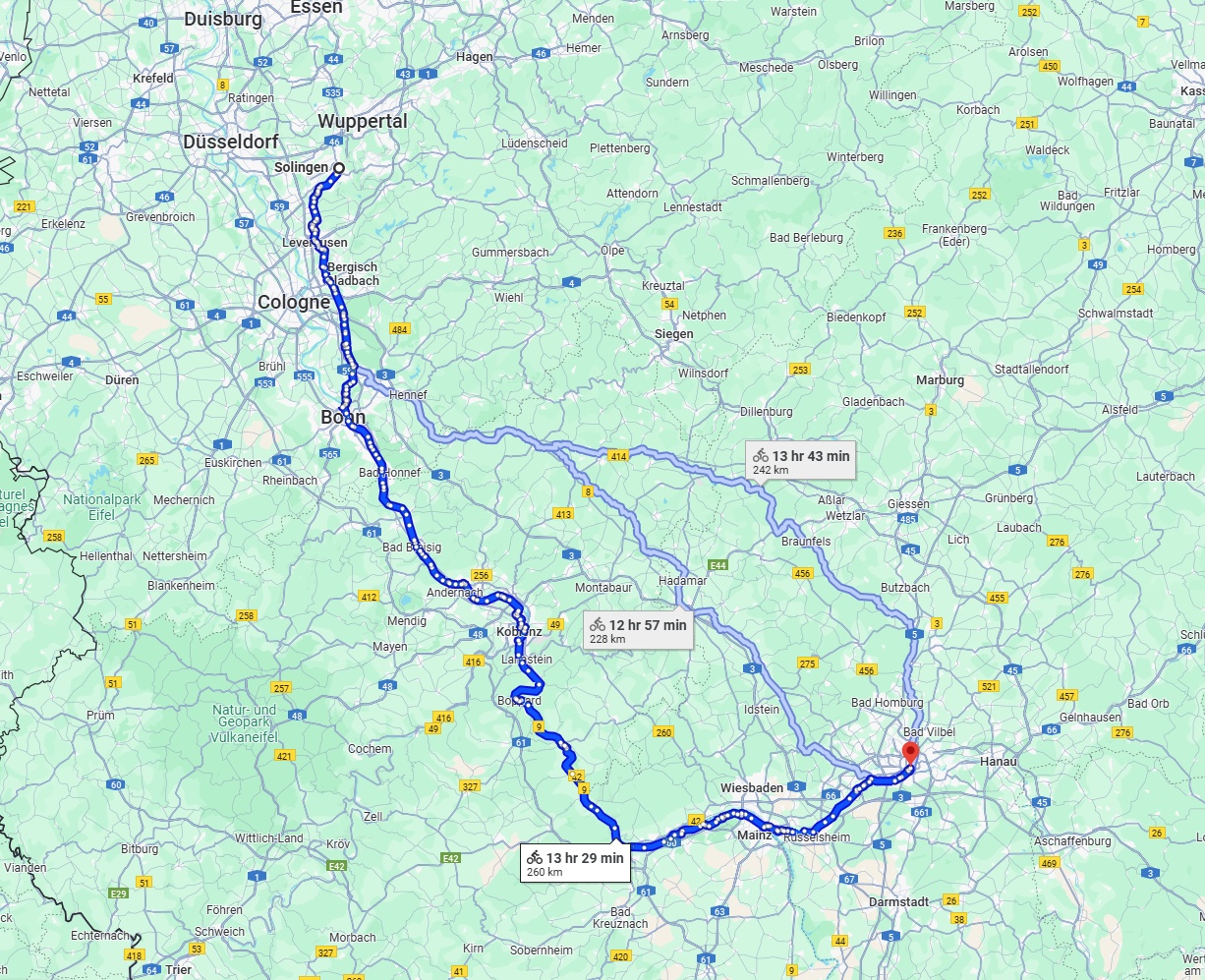 Anreise von Solingen Zu Frankfurt am Main Über 