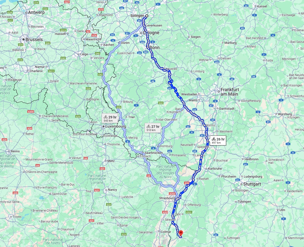 Anreise von Solingen Zu Freiburg im Breisgau Über 