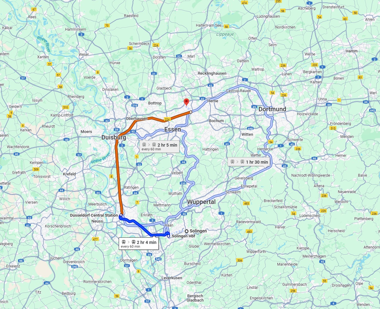 Anreise von Solingen Zu Gelsenkirchen Über 