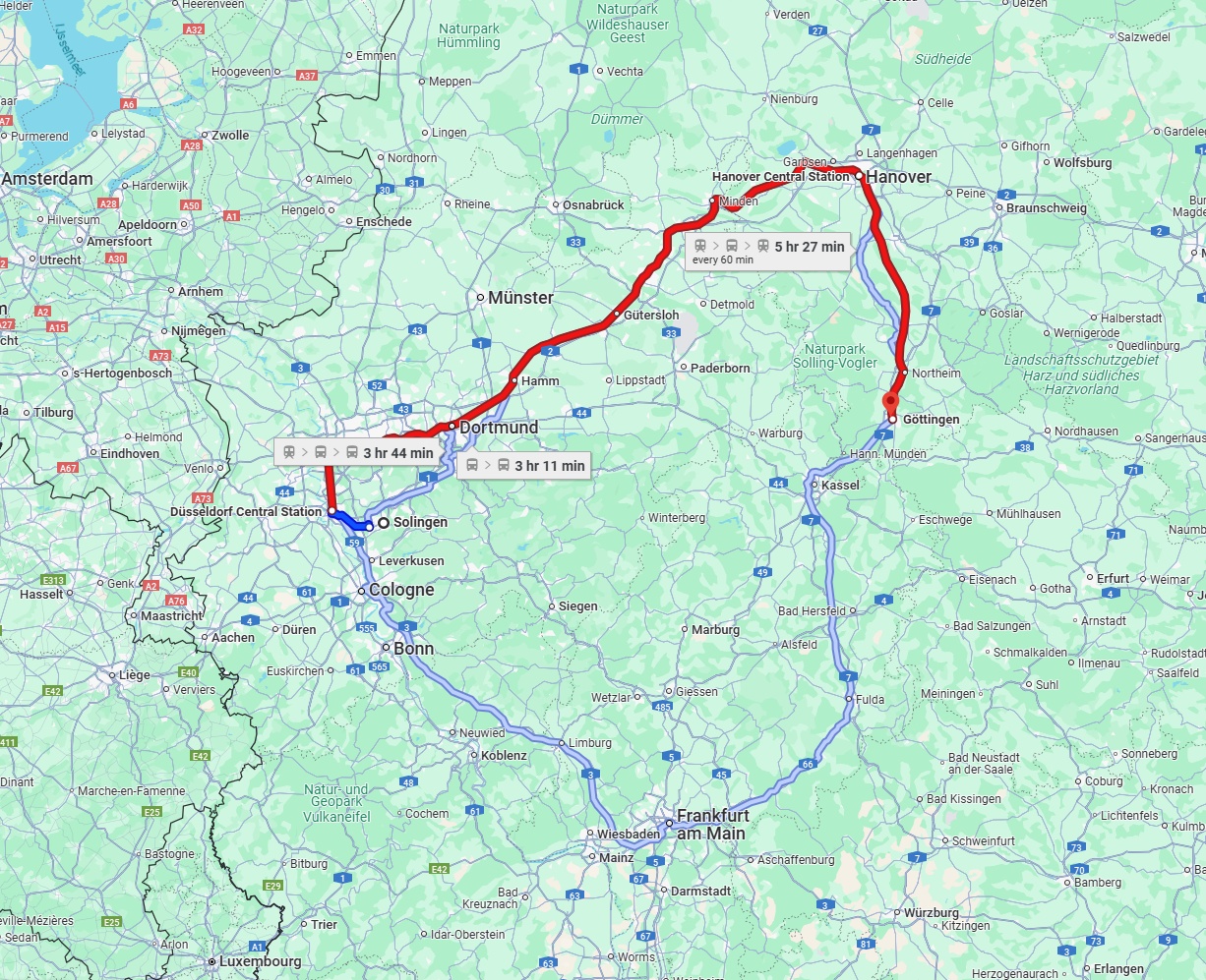 Anreise von Solingen Zu Göttingen Über 