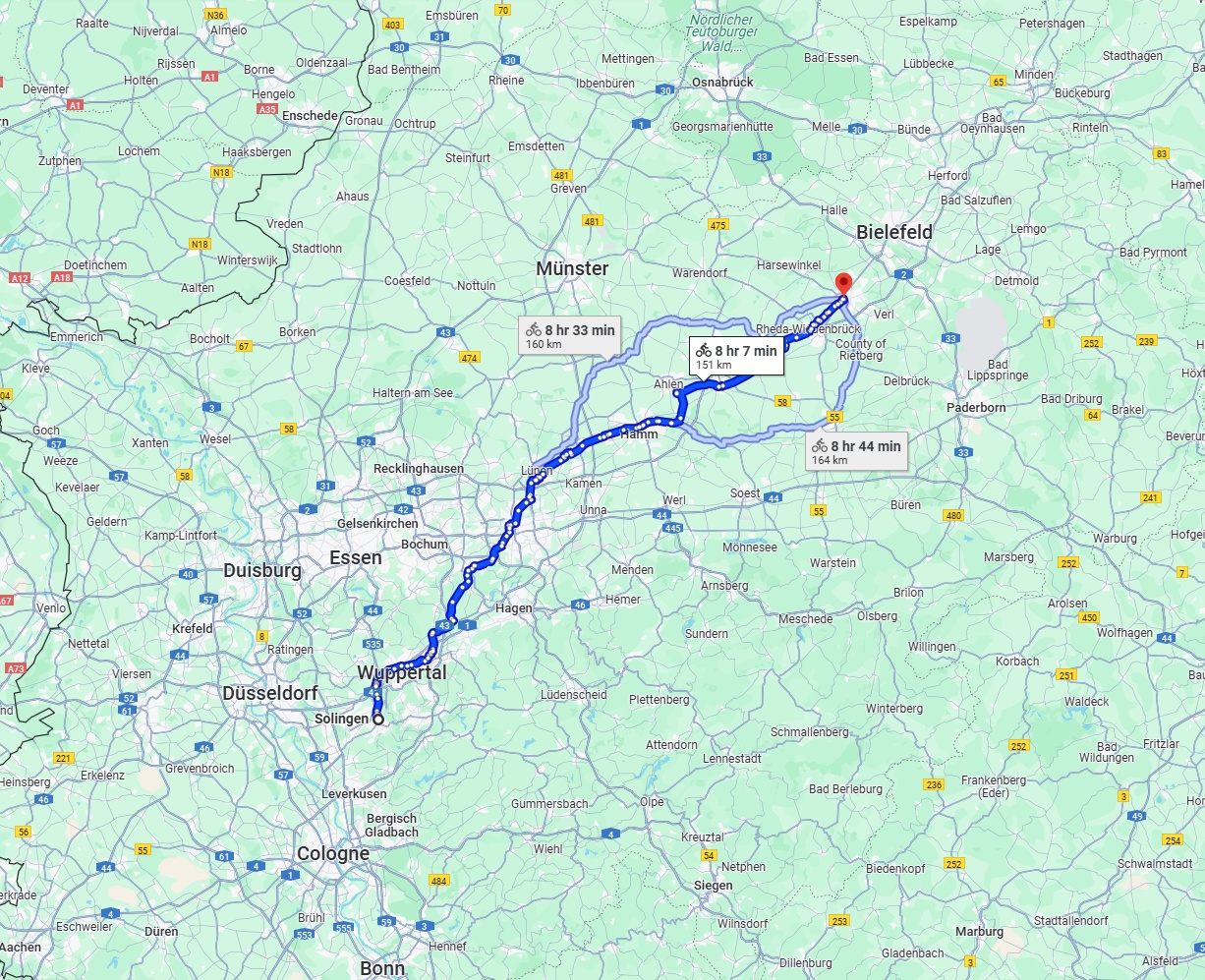 Anreise von Solingen Zu Gütersloh Über 