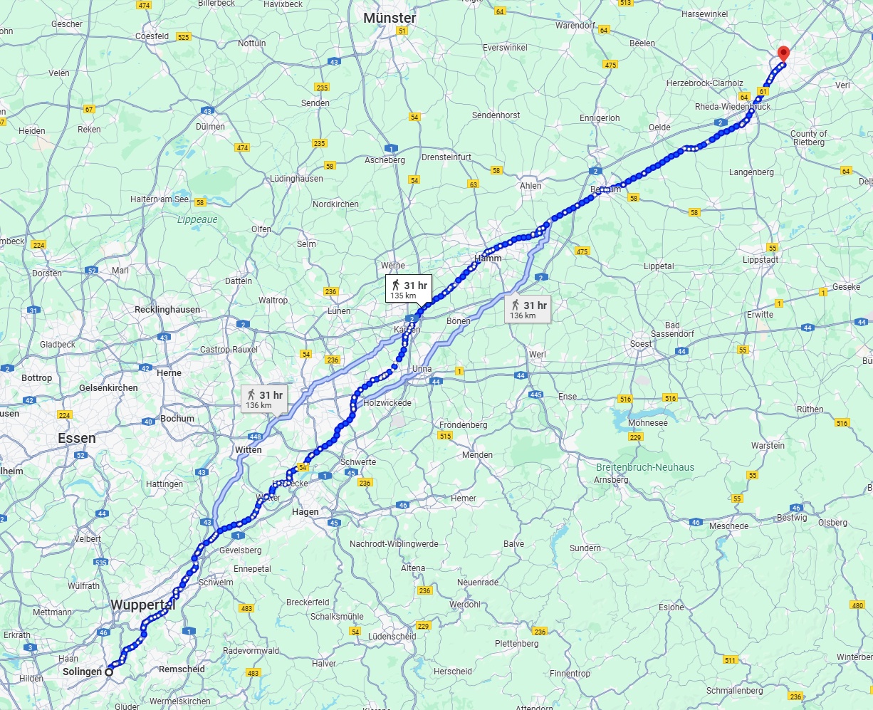 Anreise von Solingen Zu Gütersloh Über 