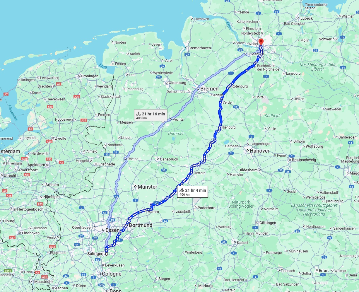 Anreise von Solingen Zu Hamburg Über 
