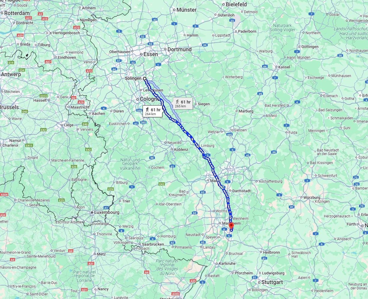 Anreise von Solingen Zu Heidelberg Über 
