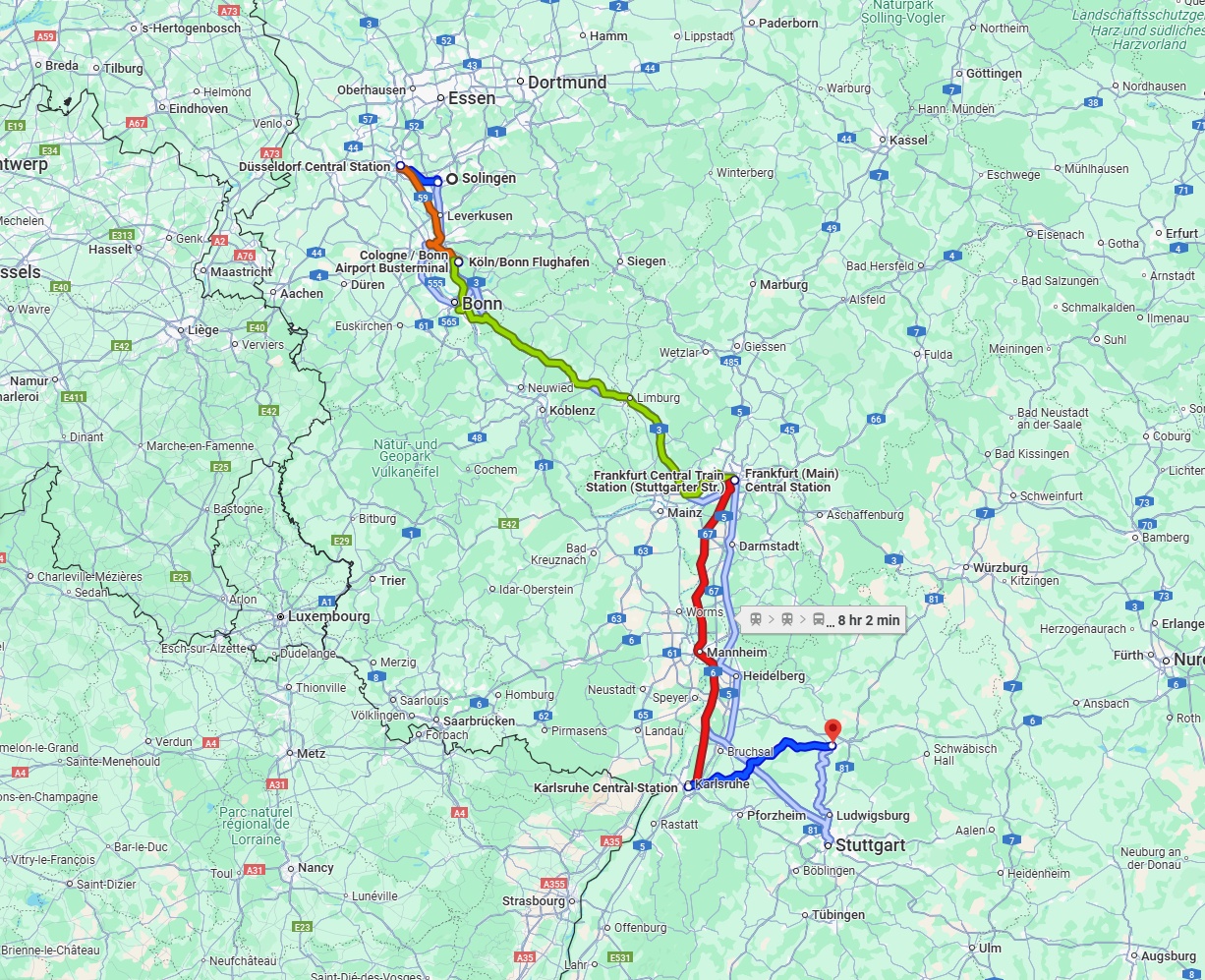 Anreise von Solingen Zu Heilbronn Über 