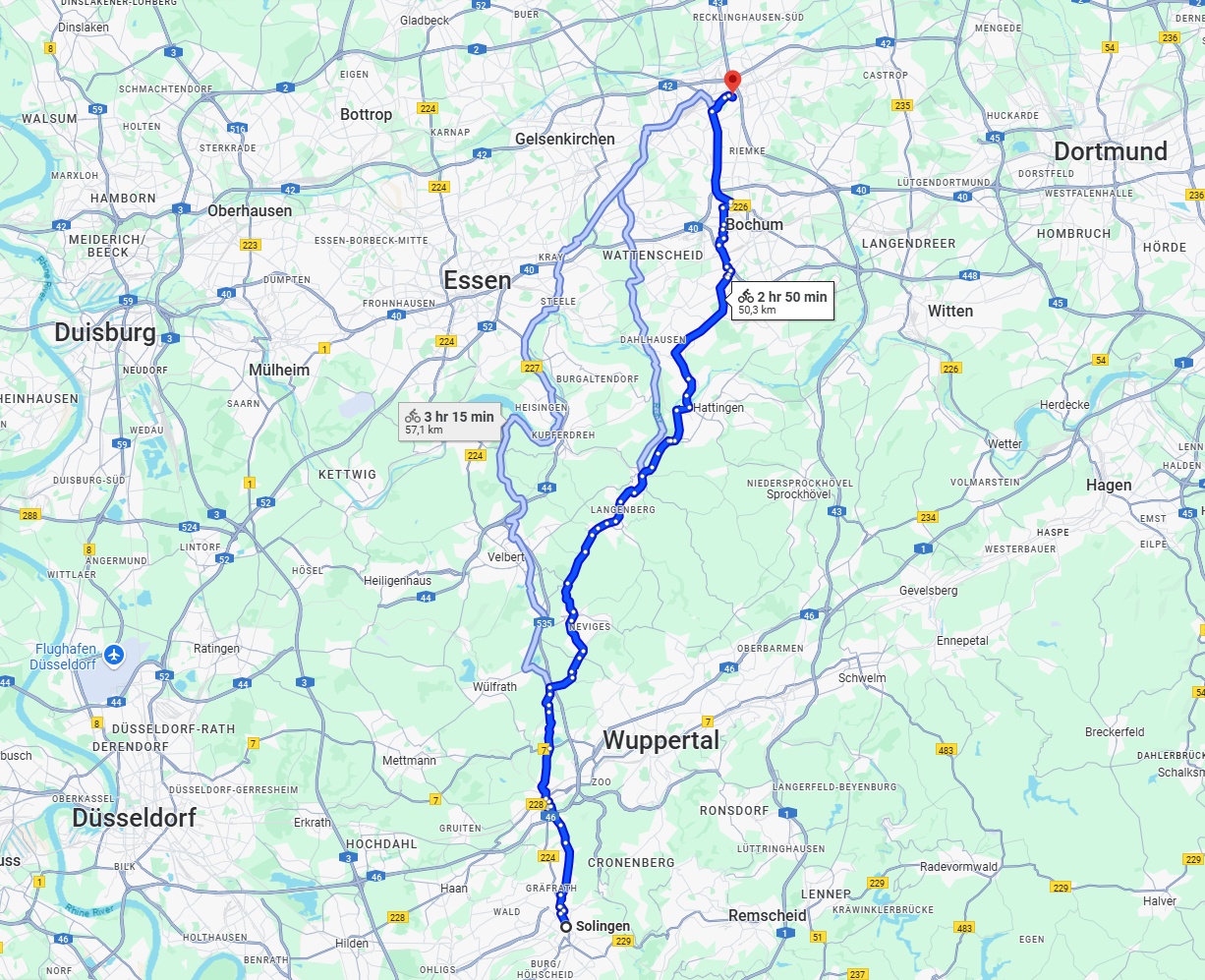 Anreise von Solingen Zu Herne Über 