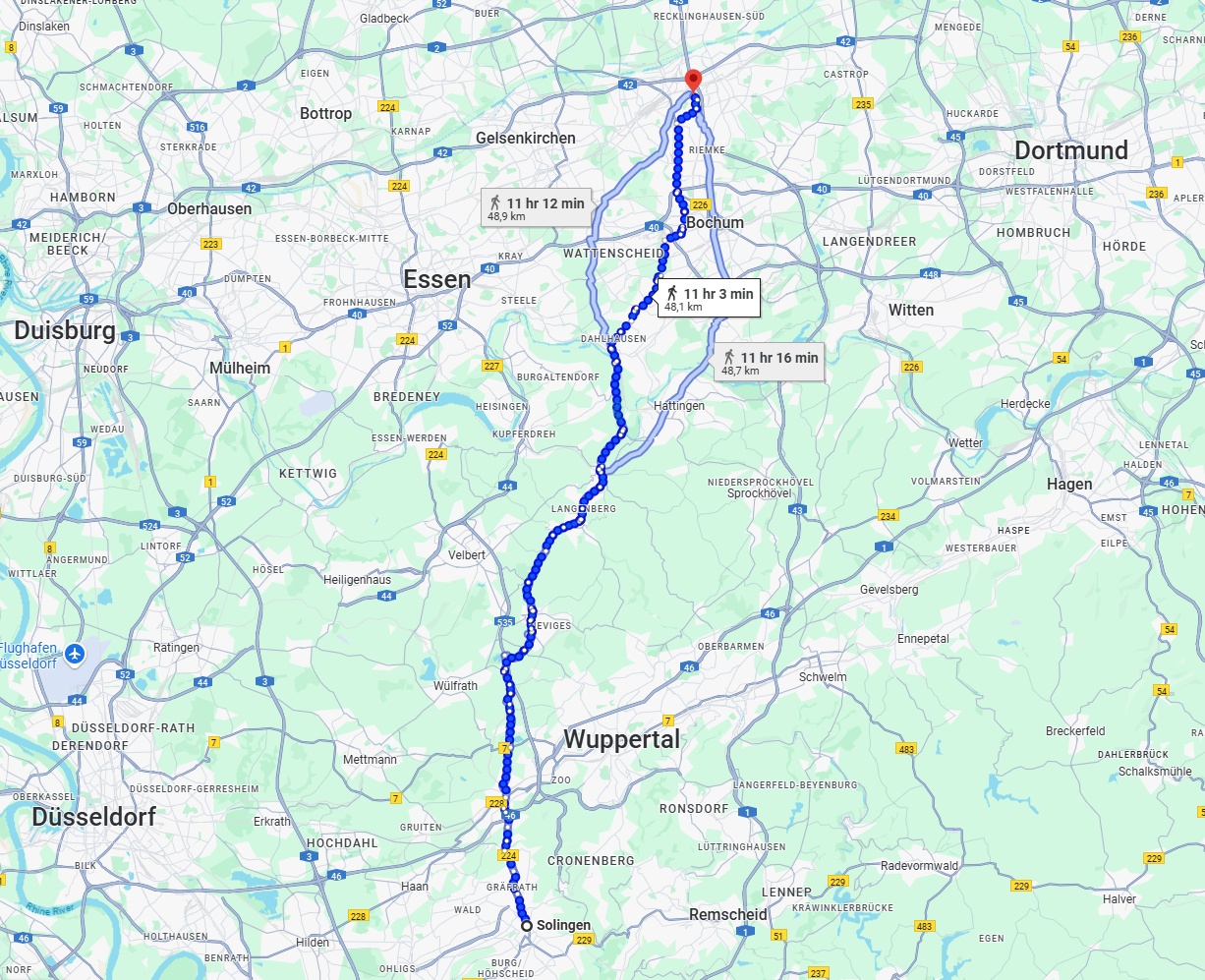 Anreise von Solingen Zu Herne Über 