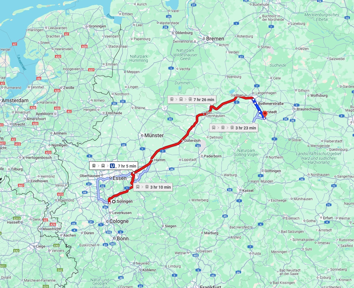 Anreise von Solingen Zu Hildesheim Über 