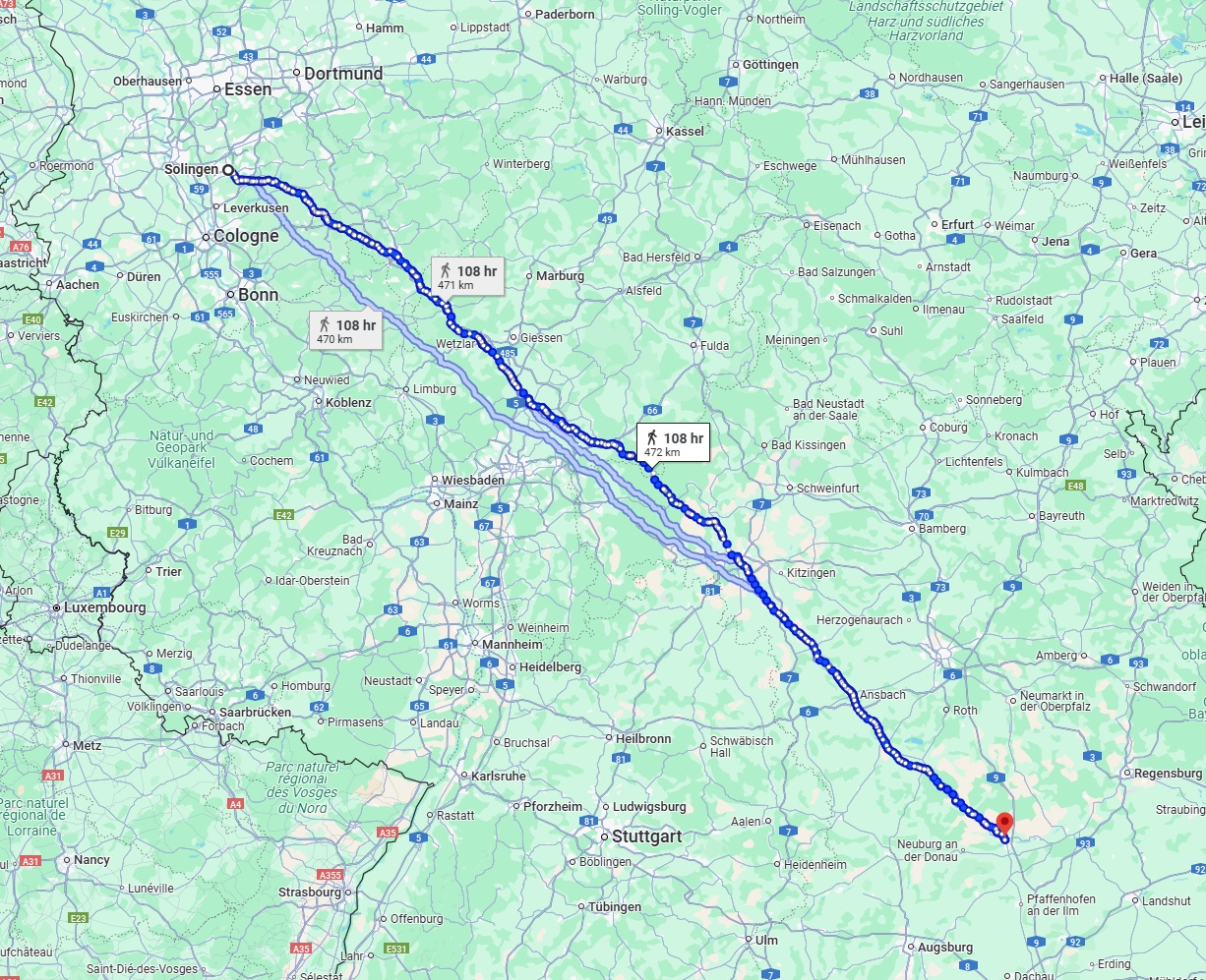 Anreise von Solingen Zu Ingolstadt Über 